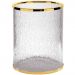 Мусорное ведро без крышки Surya Crystal 19х19хh26 см, стекло с эффектом волны, цвет золото 6605/GO-WAV