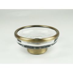 Мыльница на металлическом основании Surya Crystal11,5х11,5хh4,5 см, стекло с эффектом волны, цвет светлая бронза 6602/SB-WAV