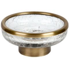 Мыльница на металлическом основании Surya Crystal11,5х11,5хh4,5 см, эффект битого стекла, цвет светлая бронза 6602/SB-CRD