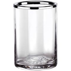 Стакан Surya Crystal 7х7хh10 см, стекло с эффектом волны, цвет хром 6601/CH-WAV
