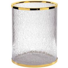 Мусорное ведро без крышки Surya Crystal 19х19хh26 см, стекло с эффектом волны, цвет хром 6605/CH-WAV
