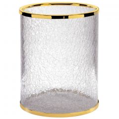 Мусорное ведро без крышки Surya Crystal 19х19хh26 см, эффект битого стекла, цвет светлая бронза 6605/SB-CRD
