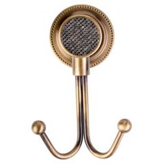 Крючок двойной Богеме Royal Cristal Бронза 10926-BR, Boheme ROYALE