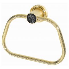 Кольцо для полотенца Богеме Royal Cristal Золото, Черный 10925-G-B, Boheme ROYALE