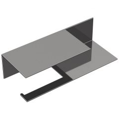 Держатель туалетной бумаги Богеме Qubic Shine Gun Metal с полкой 10721-2-SGM, Boheme