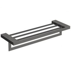 Полка для полотенец Богеме Qubic Shine Gun Metal 10737-SGM, Boheme