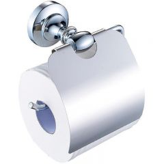 Держатель туалетной бумаги Ceramalux (Керамалюкс) Bianco 52007 с крышкой, хром