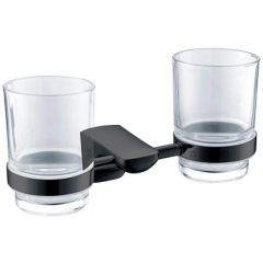 Стакан для зубных щеток Ceramalux (Керамалюкс) Monelli 70003 двойной, черный матовый