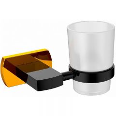 Стакан для зубных щеток Ceramalux (Керамалюкс) Azzuro 95602, черный,золото