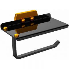 Держатель туалетной бумаги Ceramalux (Керамалюкс) Azzuro 95607D, черный,золото