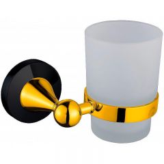 Стакан для зубных щеток Ceramalux (Керамалюкс) Luxury 57502, черный,золото