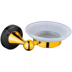 Мыльница Ceramalux (Керамалюкс) Luxury 57504, черный,золото