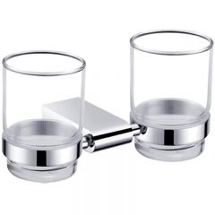 Стакан для зубных щеток Ceramalux (Керамалюкс) Neo 51003 двойной, хром