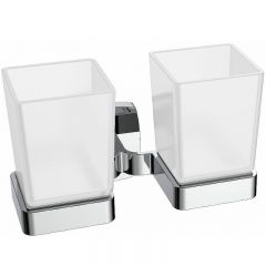 Стакан для зубных щеток Ceramalux (Керамалюкс) Cube 12603 двойной, хром