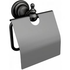 Держатель туалетной бумаги Ceramalux (Керамалюкс) Elegance 95807 с крышкой, черный матовый