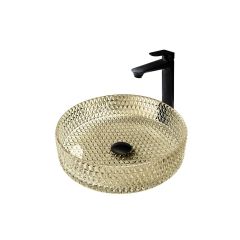 Раковина накладная стеклянная Abber (Аббер) Glas AK2301GG золото