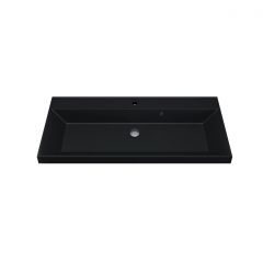 Раковина кварцевая для ванной Uperwood (Упервуд) Classic Quartz, 100 см, черный матовый, уголь 293020634