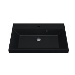 Раковина кварцевая для ванной Uperwood (Упервуд) Classic Quartz, 80 см, черный матовый, уголь 291030008