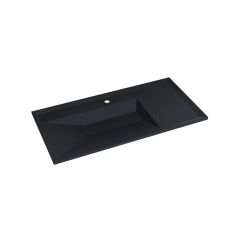 Раковина кварцевая для ванной Uperwood (Упервуд) Lotus Quartz, 100 см, черный матовый, космос 29192036