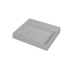 Раковина для ванной накладная кварцевая Uperwood (Упервуд) Tanos Quartz, 50 см, прямоугольная, с декоративной накладкой, без отверстия для смесителя, жасмин RTanosQuartz50J