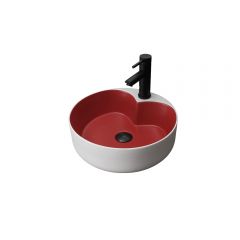 Раковина накладная Gid Esfera 40x40x13см, N9013LS 52237, красный матовый, белый графит
