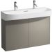 Комплект мебели с раковиной Laufen (Лауфен) Sonar, 1000x420x145 мм., с 2 отверстиями для смесителя, база под раковину 975х240х600 мм, 2 дверцы, цвет: титан 4.0548.4.034.042.1