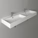 Раковина Simas Agile 141x46 см, 2 отверстия, двойная, цвет: белый AG141D bi*2