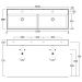 Раковина Simas Agile 141x46 см, 2 отверстия, двойная, цвет: белый AG141D bi*2