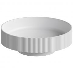 Раковина Богеме Sole Белый 801-R-MW, Boheme накладная рифленая Corian 400х130 Matte white 801-R-MW