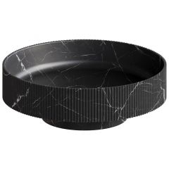 Раковина Богеме накладная рифленая SOLE Corian 400х130 Nero Marquina 801-R-NM, Boheme