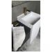 Раковина напольная рифленая с трех сторон Cube Corian 480х480х850 мм Matt White 802-3R-MW Армади Арт MW (белый)