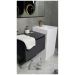Раковина напольная рифленая с трех сторон Cube Corian 480х480х850 мм Matt White 802-3R-MW Армади Арт MW (белый)