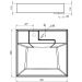 Раковина над стиральной машиной Створки Дублин 60x55 глянцевая белая, квадратная, литьевой мрамор, с комплектом кронштейнов, RSD550, Stworki