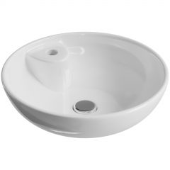 Накладная раковина Створки K0101-9455 45 белая, круглая, фаянс, с 1 отверстием под смеситель, K0101-9455-001-1-0000, Stworki
