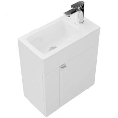 Тумба подвесная с раковиной Kerama Marazzi (Керама Марацци) Lato, 49.5х27х55 см, с дверцей, цвет: белая глянцевая