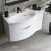 Раковина Kerama Marazzi Riva 100.7х48х15 см, накладная, мебельная, с крепежом, левая, 1 отверстие, с переливом, цвет: белый глянцевый RV.wb.100Lh