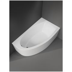 Акриловая ванна Створки Ноттвиль R 160x90 см, угловая, правая, пристенная, белая, асимметричная, с каркасом, Stworki