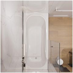 Ванна из искусственного камня Створки Вестфолл 170x75 см, пристенная, белая, на ножках, Stworki