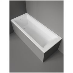 Ванна из искусственного камня Створки Ольборг 170x70 см, пристенная, белая, на ножках, Stworki