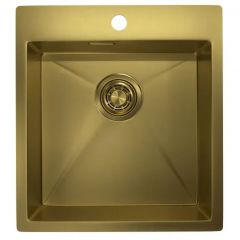 Мойка кухонная квадратная Granula, чаша 410х400 мм, GR-4600 золото сатин