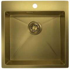 Мойка кухонная квадратная Granula, чаша 460х400 мм, GR-5151 золото сатин