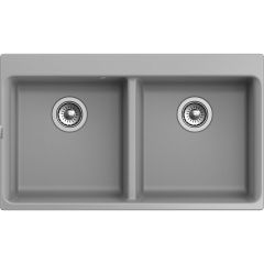 Мойка кухонная прямоугольная Rivelato Axel 90-2D (X-90-2D серый металлик)
