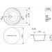 Мойка кухонная Ulgran из искусственного мрамора круглая  U-100, цвет: темно-серый, база: 46.5х46.5 см, арт. U-100-309