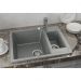 Мойка кухонная Ulgran из искусственного мрамора прямоугольная  U-106, цвет: темно-серый, база: 57.5х46 см, арт. U-106-309