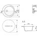 Мойка кухонная Ulgran из искусственного мрамора круглая  U-405, цвет: антрацит, база: 47х47 см, арт. U-405-343