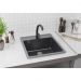 Мойка кухонная Ulgran из искусственного мрамора квадратная  U-406, цвет: черный, база: 42х47.5 см, арт. U-406-308