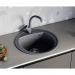 Мойка кухонная Ulgran из искусственного мрамора круглая  U-603, цвет: черный, база: 49.5х49.5 см, арт. U-603-308