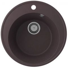 Мойка кухонная Ulgran из кварцевого композита круглая Quartz Nora, цвет: трюфель, база: 46х46 см, арт. Nora 485-06