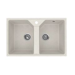 Кухонная мойка из искусственного камня Uperwood (Упервуд) ECON UPD-402, 001, прямоугольная, 2 чаши, белая матовая 4010202112