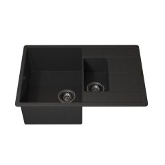 Кухонная мойка кварцевая Uperwood (Упервуд) Quartz UPD-05, 04, прямоугольная двухсекционная, черная 3910202119
